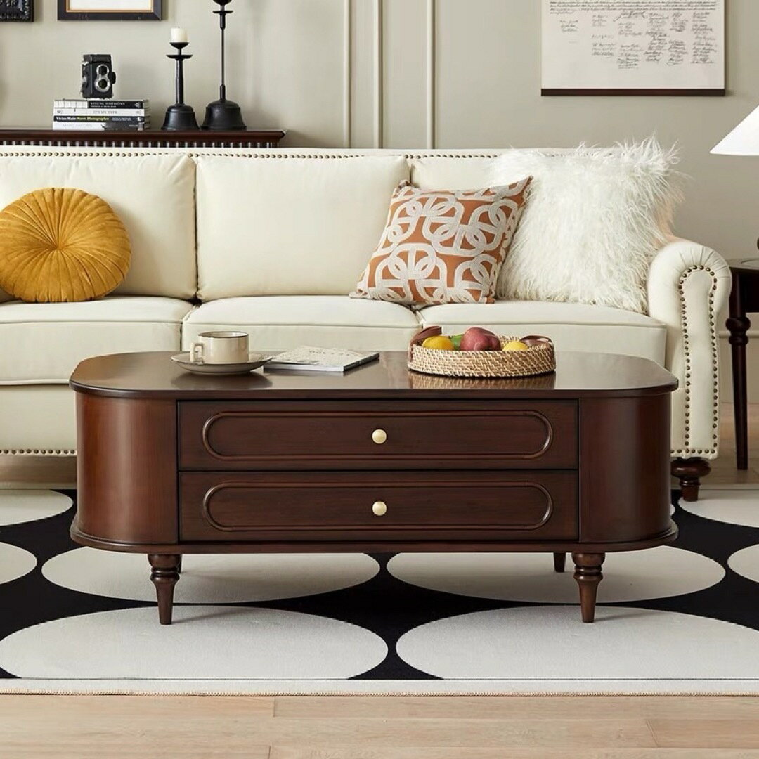 木製テーブル ローテーブル リビングテーブル モダン　収納付きセンターテーブル