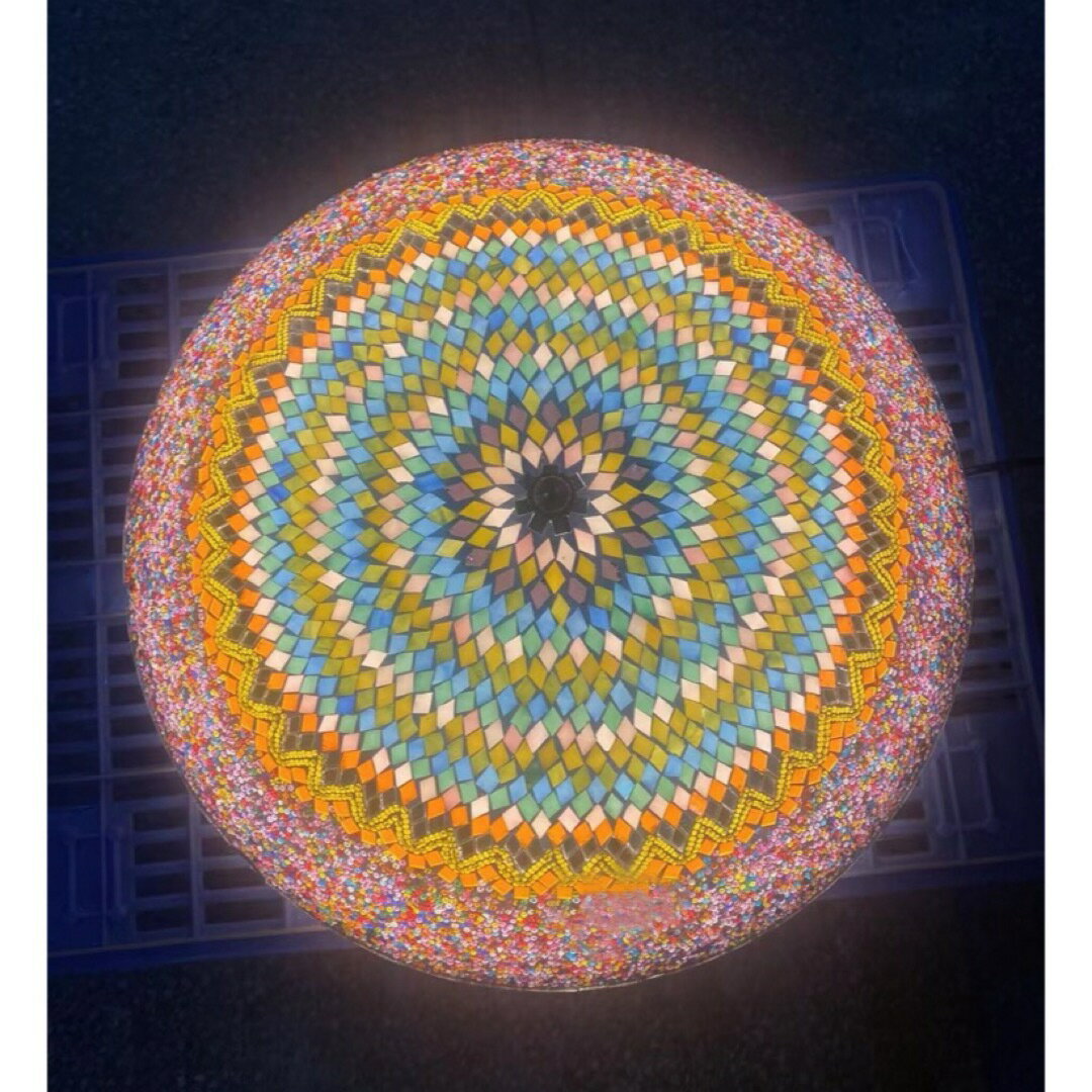 ボヘミア調 モロッコ風ペンダントライト ステンドグラス天井照明 電源直結タイプ