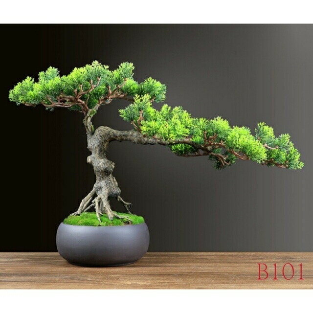 インテリアグリーン 高級模造迎客松盆栽 置物 禅意迎客松盆栽装飾品 人工観葉植物