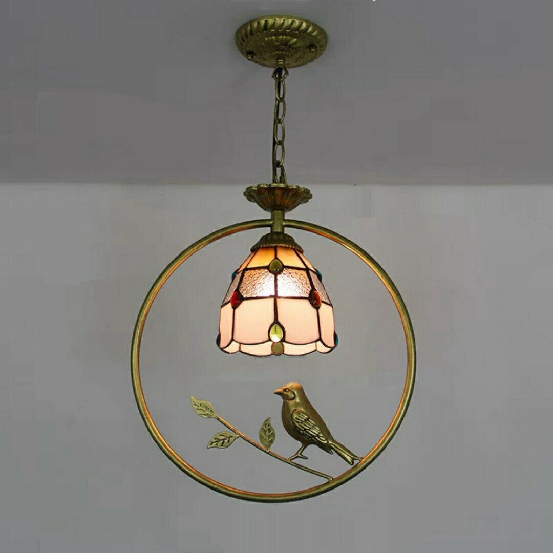 ステンドグラス．ペンダントライト豪華天井照明ステンドグラスランプ ガラス工芸品