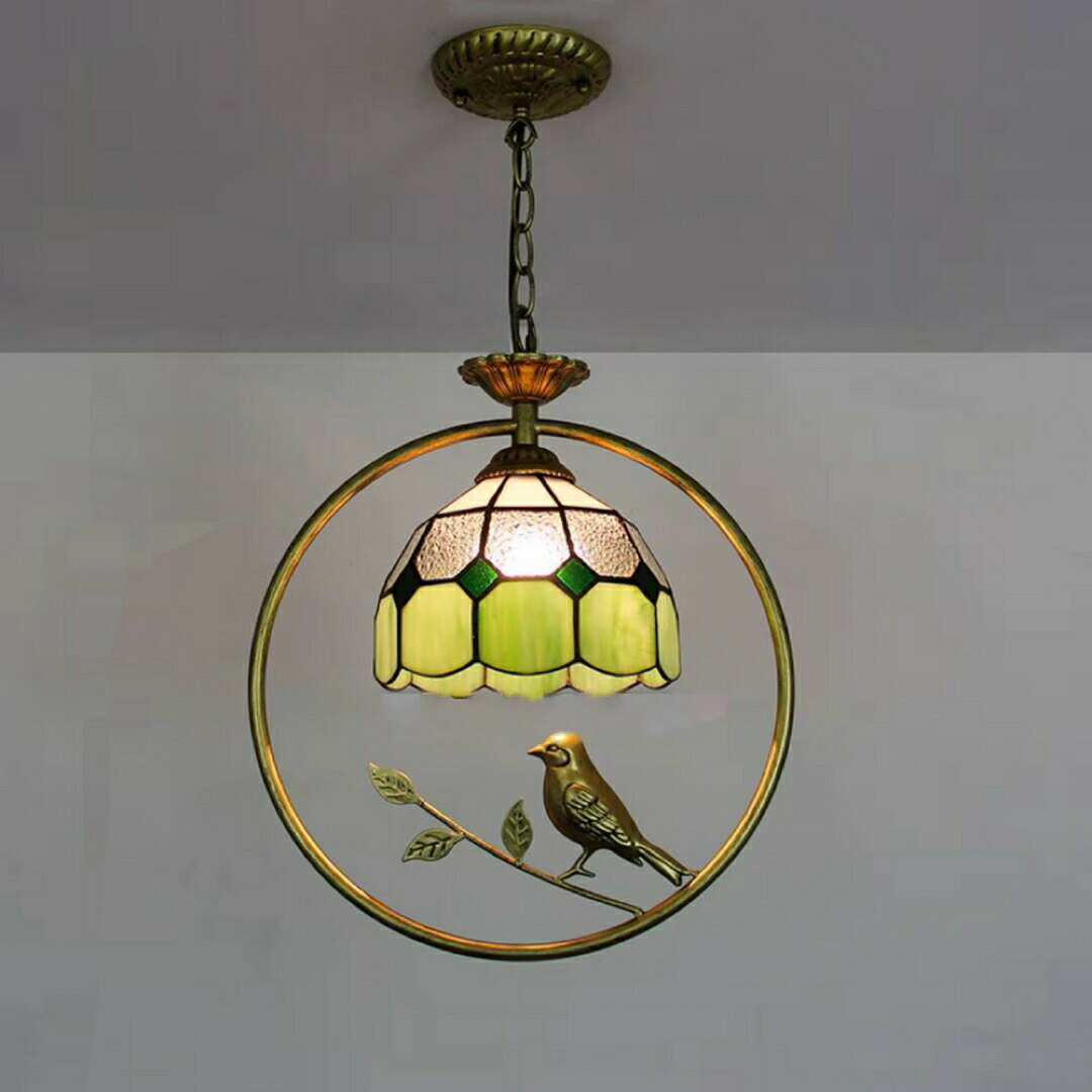 ステンドグラス．ペンダントライト豪華天井照明ステンドグラスランプ ガラス工芸品