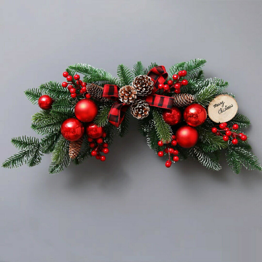 クリスマスリース クリスマススワッグ　 壁飾り 人工造花 デラックスリース