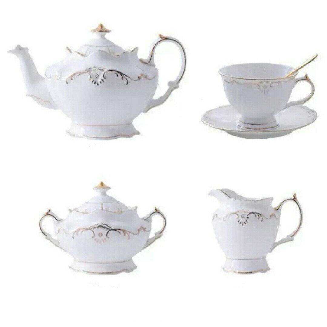商品説明材質:陶器セット内容:カップ＆ソーサー6客（200ml)ティーポットx1点（1000ml)ミルクポットx1点シュガーポットx1点☆☆★★★★★★★★★★★★★☆☆◆お客様のご覧になっているモニター等により多少色が異なる場合がございます。あらかじめご了承ください。◆複数ご注文の場合やお急ぎの場合は必ず事前に納期のお質問をお願いいたします。◆サイズの誤差は多少発生します。ご了承下さい。☆☆★★★★★★★★★★★★★☆☆注意事項1丶ご利用のPC環境により、実際の商品と色が異なる場合がございます。予めご了承ください。2丶新品未使用品ですが、外箱に初期からのスレ、剥げ歪みなどあります。商品が輸送中に破損しないよう、木箱で商品を詰めてしまう場合がございますので、ご了承ください。3丶ご注文完了後、お客様都合による交換キャンセル及び不良品以外のご返品ご交換はお受け致しておりません。4丶梱包材のみの損傷や、お客様のイメージ違いによる性能、色、形、サイズの違い、ご注文間違い等による返品もお受けできません。配送なので軽微な傷などがつく場合がありますので、 神経質な方のご購入はご遠慮ください。5丶販売条件について海外輸入製品の為、日本語の説明書は付いておりません。6丶品質に極端なこだわりをお持ちの方、極端に神経質な方はご購入ご遠慮ください，返品は対応していません7丶きちんと検品しておりますが、日本製に比べ作りが甘い場合がございます。傷がある場合がございます。完璧を求める方は入札をお控えください。8、この商品は、全て手作り手描きの製品のため、商品により重量・形状の歪み・個体差、釉薬の掠れ、 針穴のような凹み、滲み、色とび、黒点、多少の傷・欠け、突起、ざらつき、濃淡差、色ムラなどがある 場合がございますが不良商品ではございません。上記理由の返品交換は承ることが出来ませんので予めご了承くださいませ。25商品説明材質:陶器セット内容:カップ＆ソーサー6客（200ml)ティーポットx1点（1000ml)ミルクポットx1点シュガーポットx1点☆☆★★★★★★★★★★★★★☆☆◆お客様のご覧になっているモニター等により多少色が異なる場合がございます。あらかじめご了承ください。◆複数ご注文の場合やお急ぎの場合は必ず事前に納期のお質問をお願いいたします。◆サイズの誤差は多少発生します。ご了承下さい。☆☆★★★★★★★★★★★★★☆☆注意事項1丶ご利用のPC環境により、実際の商品と色が異なる場合がございます。予めご了承ください。2丶新品未使用品ですが、外箱に初期からのスレ、剥げ歪みなどあります。商品が輸送中に破損しないよう、木箱で商品を詰めてしまう場合がございますので、ご了承ください。3丶ご注文完了後、お客様都合による交換キャンセル及び不良品以外のご返品ご交換はお受け致しておりません。4丶梱包材のみの損傷や、お客様のイメージ違いによる性能、色、形、サイズの違い、ご注文間違い等による返品もお受けできません。配送なので軽微な傷などがつく場合がありますので、 神経質な方のご購入はご遠慮ください。5丶販売条件について海外輸入製品の為、日本語の説明書は付いておりません。6丶品質に極端なこだわりをお持ちの方、極端に神経質な方はご購入ご遠慮ください，返品は対応していません7丶きちんと検品しておりますが、日本製に比べ作りが甘い場合がございます。傷がある場合がございます。完璧を求める方は入札をお控えください。8、この商品は、全て手作り手描きの製品のため、商品により重量・形状の歪み・個体差、釉薬の掠れ、 針穴のような凹み、滲み、色とび、黒点、多少の傷・欠け、突起、ざらつき、濃淡差、色ムラなどがある 場合がございますが不良商品ではございません。上記理由の返品交換は承ることが出来ませんので予めご了承くださいませ。25