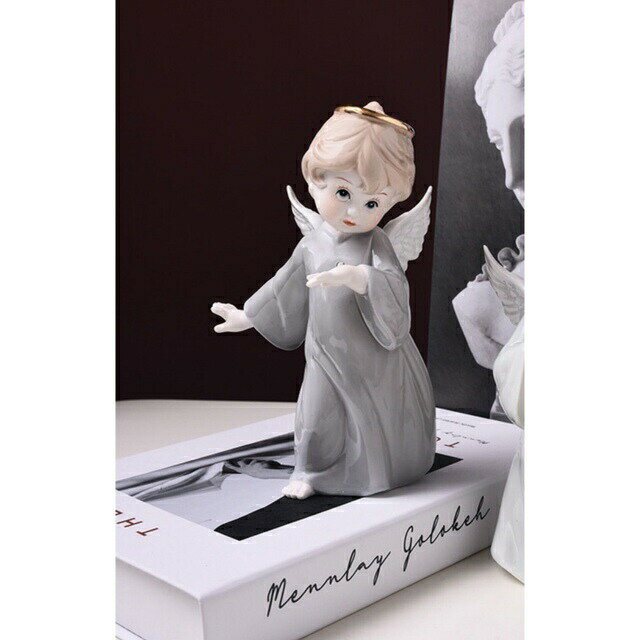 陶器 置物 西洋調陶器 北欧風磁器 陶器製人形 磁器製品 .手作り.部屋飾り [2]