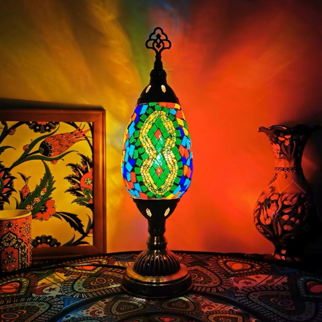 テーブルライト テーブルランプ ステンドグラストルコ卓上ランプ　ガラス モザイク
