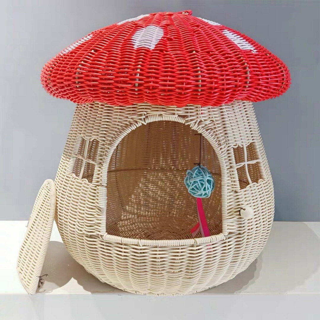 猫ベッドハウス ドーム型マッシュルーム犬小屋 猫小屋 キャット寝床ペットベッド