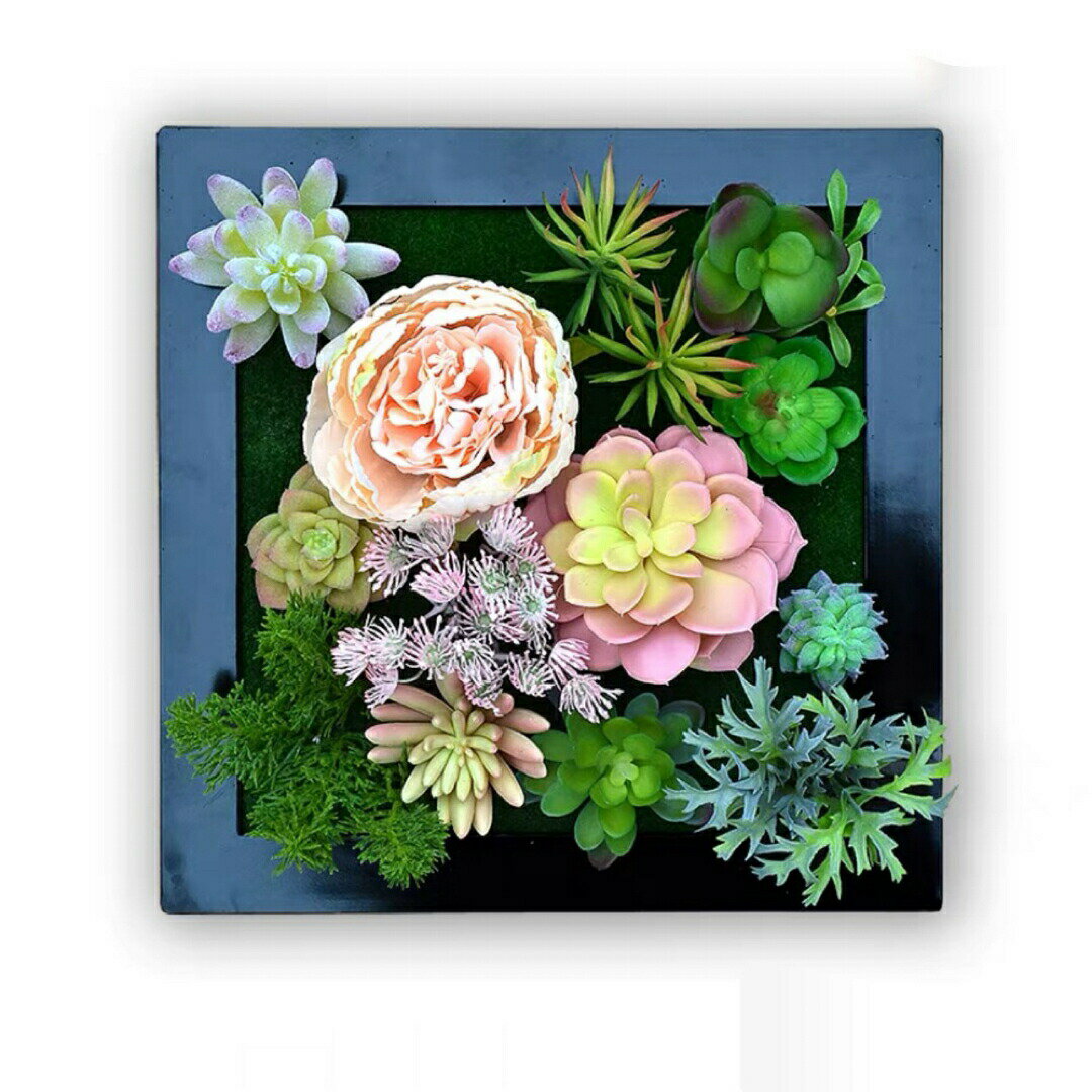 壁飾り 人工観葉植物 壁掛けインテリア ディスプレイ 壁掛けミックスグリーン造花