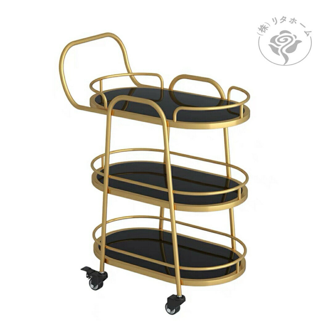 カフェカート サイドテーブル ．小物入れ．キッチンワゴン．カートワゴン　ガラス