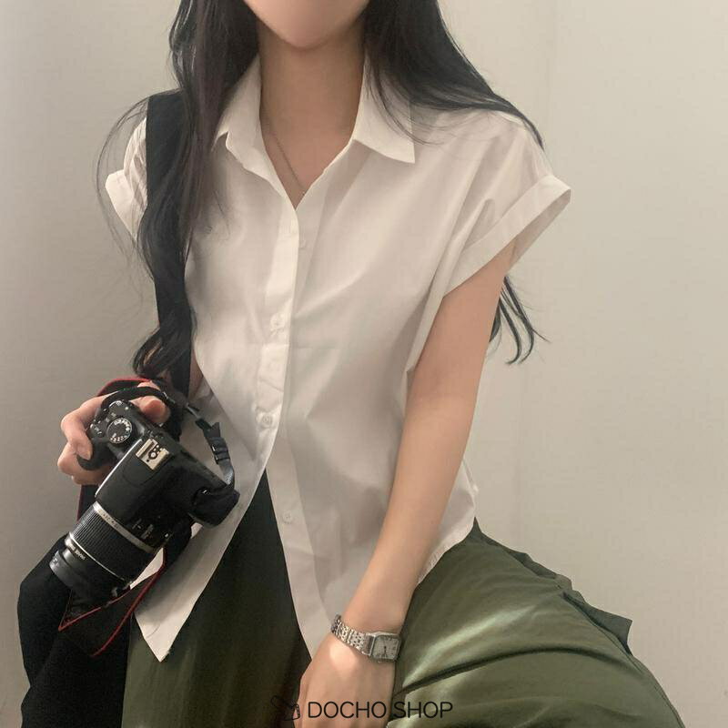 乐天商城 - ブラウス レディース 半袖 夏 オフィス 通勤 カジュアル シャツ ス ゆったり 涼しい 襟付き 前開き 清潔感 着痩せ