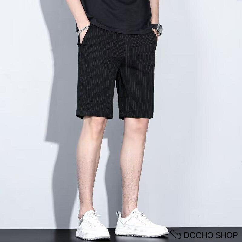 乐天商城 - ハーフパンツ メンズ ショートパンツ 夏 ピンストライプ 縦縞 5分丈 ボトムス ドライ 通気性 速乾 涼しい ゴルフウェア ビジカジ