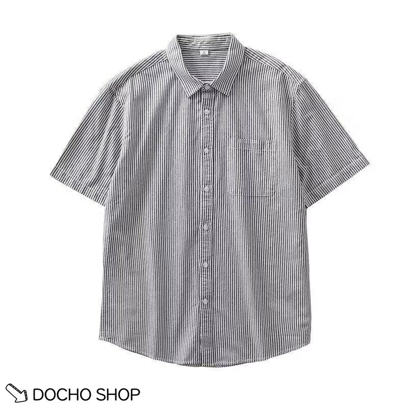 夏 メンズ ストライプ シャツ 半袖 ボタンダウン ビジカジ ワークシャツ 軽い 涼しい 薄手 通気性 クールビズ 清潔感 爽やか 羽織り