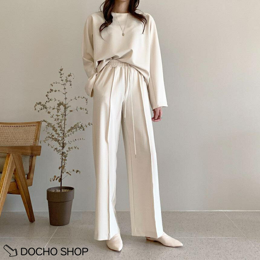 乐天商城 - セットアップ レディース 秋 冬服 ニット ワイドパンツ パンツスーツ 30 40代卒業式 服 母おしゃれ ママフォーマル 長袖 卒園式 入学式 通勤