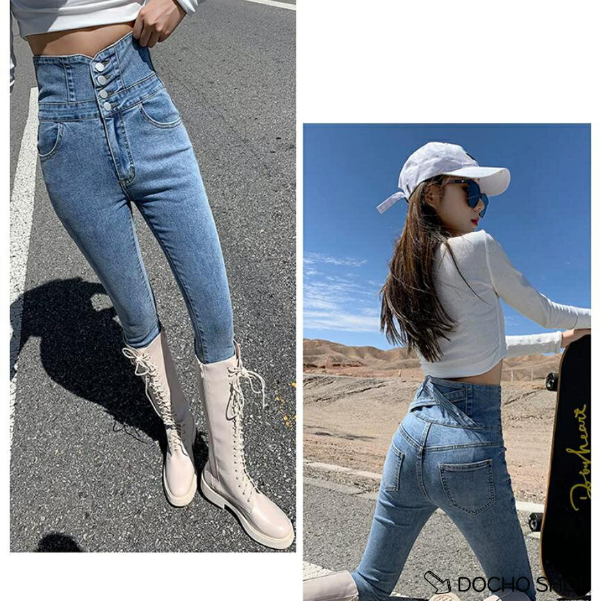 乐天商城 - デニムパンツ レディース スキニーパンツ ハイウエスト スキニー 細見せパンツ ジーンズ ストレッチ レギパン パンツ ボトムス 美脚パンツ 通勤