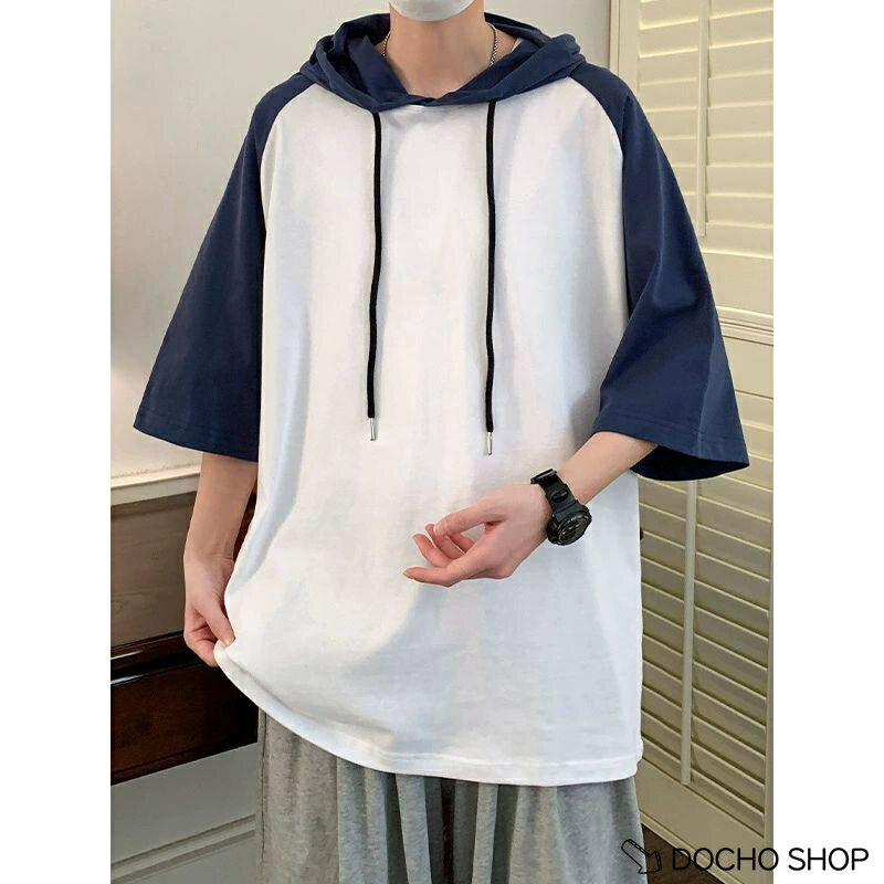 乐天商城 - 半袖パーカー メンズ スウェットパーカー プルオーバー パーカー フーディTシャツ 大きいサイズ 薄手 半袖 五分袖 夏 父の日