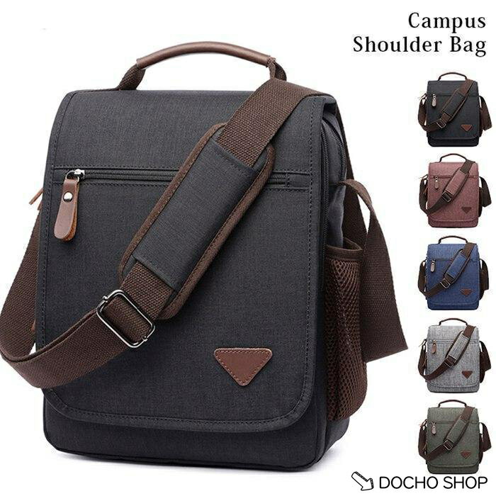 乐天商城 - ショルダーバッグ メンズ 斜めがけ 肩掛け キャンバス 帆布 縦型 カバン 撥水 3way 大容量 通勤 通学 収納 多機能