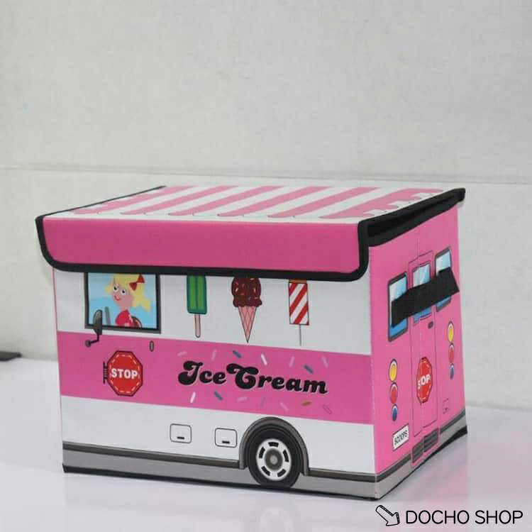 おもちゃ箱 座れる ストレージボックス ボックススツール 子供 バス 乗り物 玩具 ...