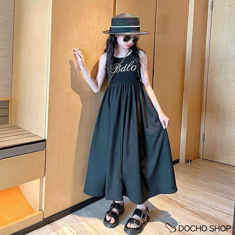 【楽天スーパーSALE】ロングワンピース 子供 女の子 夏 ノースリーブ キッズドレス Aライン マキシ丈 涼しい コットン 柔らかい カジュアル 可愛い 清涼感