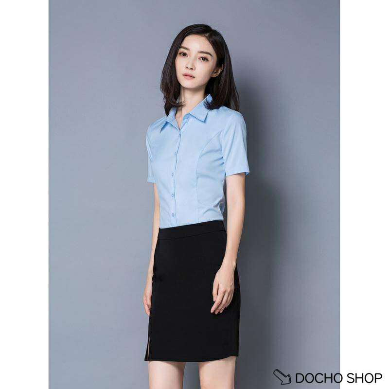乐天商城 - ブラウス レディース 半袖 事務服 オフィス ワイシャツ 襟付き 形態安定 通勤 就活 リクルート ビジネス シャツ ス 春 夏