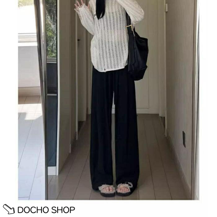 乐天商城 - ワイドパンツ レディース 夏 接触冷感 とろみ ルームウェア イージーパンツ 部屋着 リス ロング ハイウエスト 脚長 ブ 通常丈