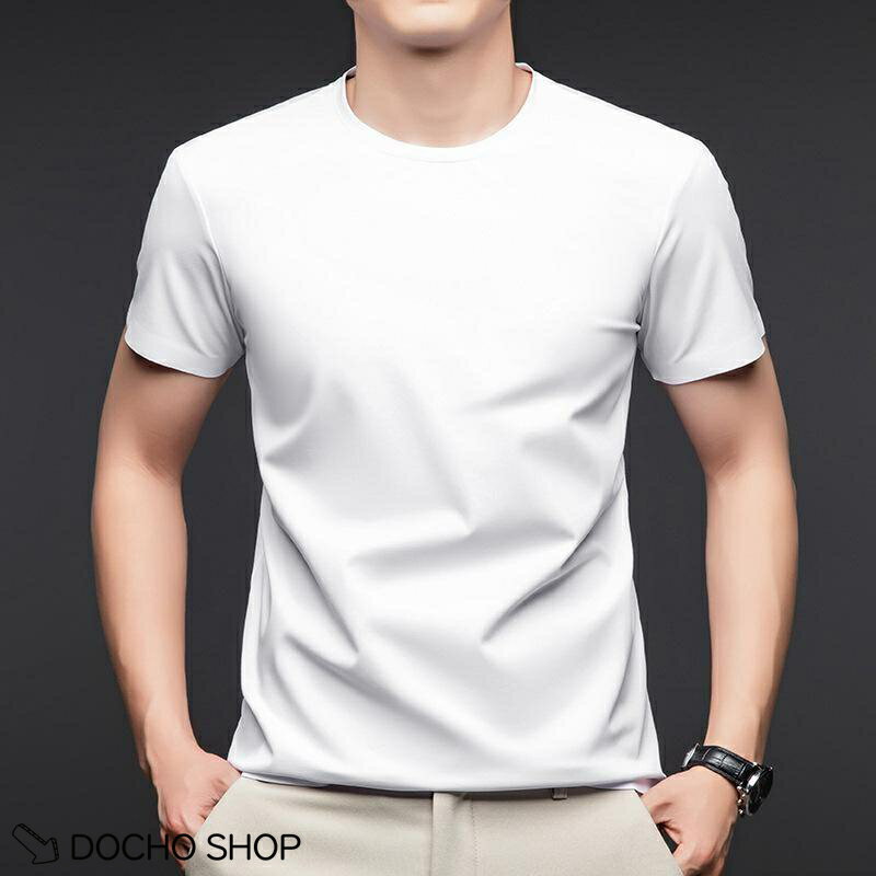 乐天商城 - Tシャツ メンズ 半袖 夏 ス カットソー 接触冷感 吸汗速乾 通気性 ストレッチ クルーネック 丸首 無地 シンプル 涼しい 紳士