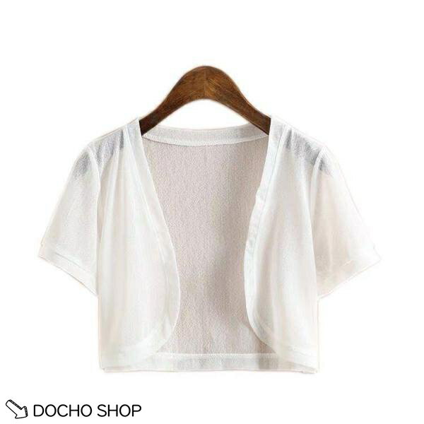 乐天商城 - ショートボレロカーディガン UVカット ショート丈 夏 冷房対策 半袖 ス ボレロカーディガン 羽織り 薄手 ショートカーディガン
