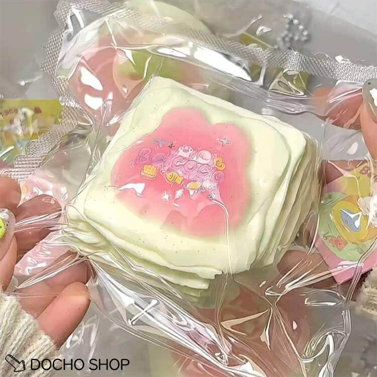 癒し スクイーズケーキおもちゃ 桃 ケーキ ストレス解消 アイスクリーム ぷにぷに...