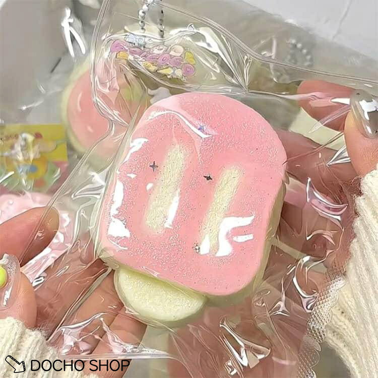 癒し スクイーズケーキおもちゃ 桃 ケーキ ストレス解消 アイスクリーム ぷにぷに...