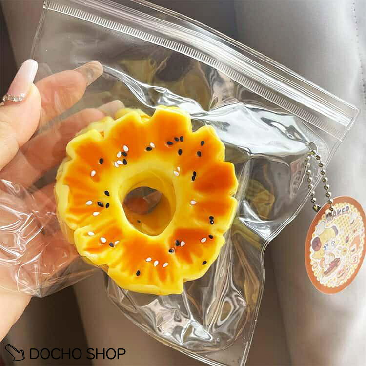 DOCHOSHOP楽天市場店のかわいい 2個セット ぷにぷに パイナップルスライス ストレス解消 スクイーズ おもちゃ 癒しグッズ 握って遊ぶ 2個セット｜アングル2