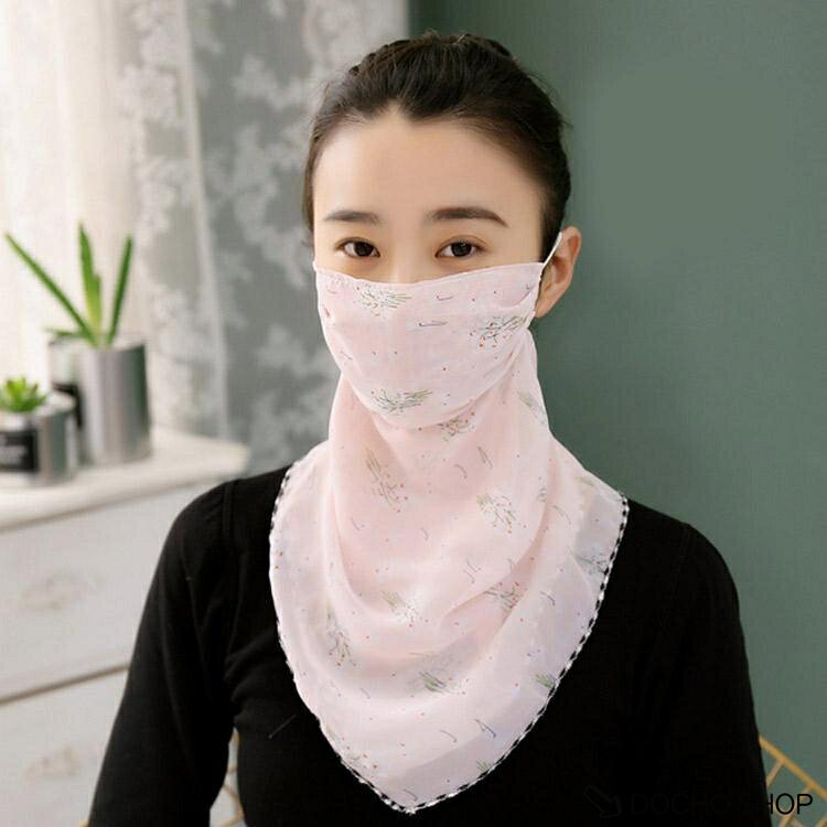 DOCHOSHOP楽天市場店の2枚セット UV フェイスカバー 花柄 マスク 冷感uvカット フェイスマスク レディース ネックガード 息苦しくない フェイスガード 耳かけ｜アングル3