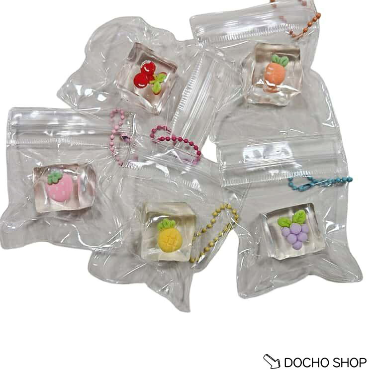 20点セット 水感 子供用 フルーツ キーホルダー スクイーズ 氷 ぷにぷに ストレス解消 おもちゃ 癒し バッグチャーム フルーツ 持ち運び 20点 dochoshop-10002733 DOCHOSHOP楽天市場店 サンプル画像2