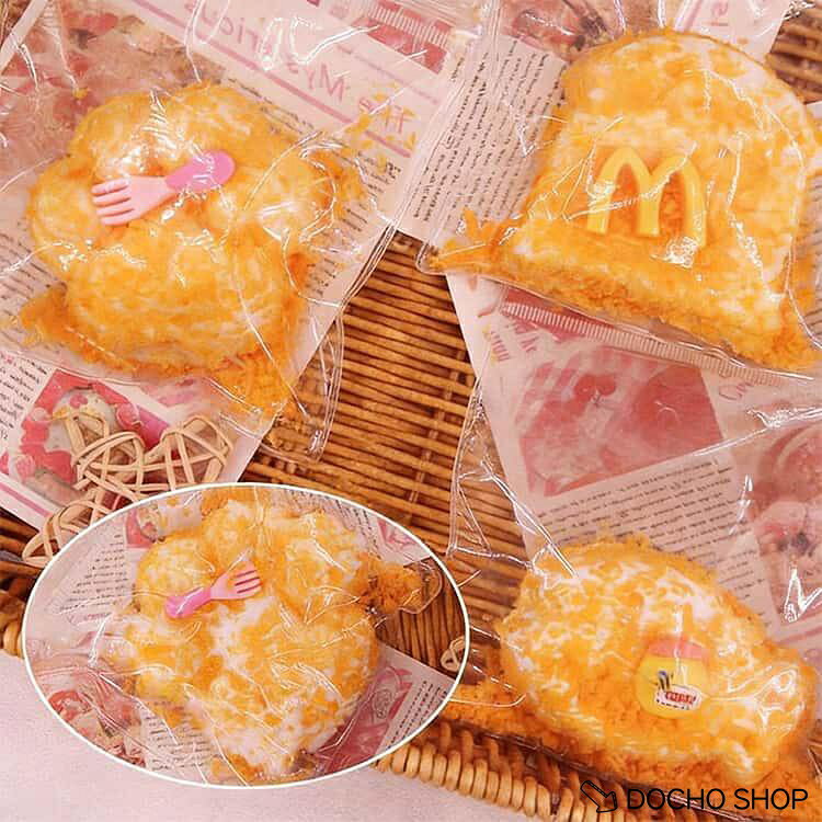 【楽天スーパーSALE】スクイーズ スクイーズ もちもち 低反発 ぷにぷに 2点セット 揚げ物 そっくり かわいい ストレス解消 癒しグッズ おもちゃ 2点セット 肉球 dochoshop-10009779 DOCHOSHOP楽天市場店 サンプル画像2