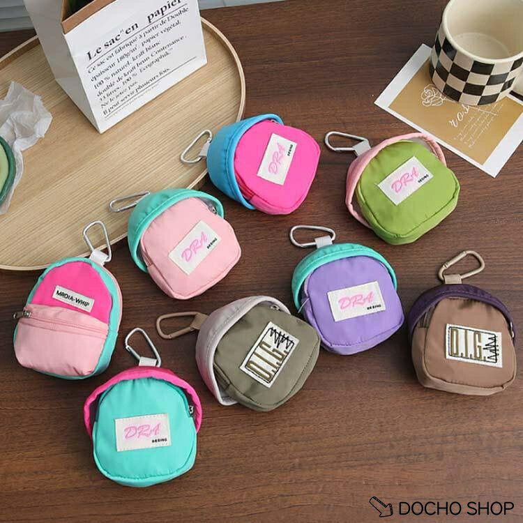DOCHOSHOP楽天市場店のカラビナ付き カードケース 小銭入れ ミニポーチ ストラップ マルチポーチ 小物入れ カード入れ キーリング リュック型 カラビナ付き ベルトポーチ｜アングル2