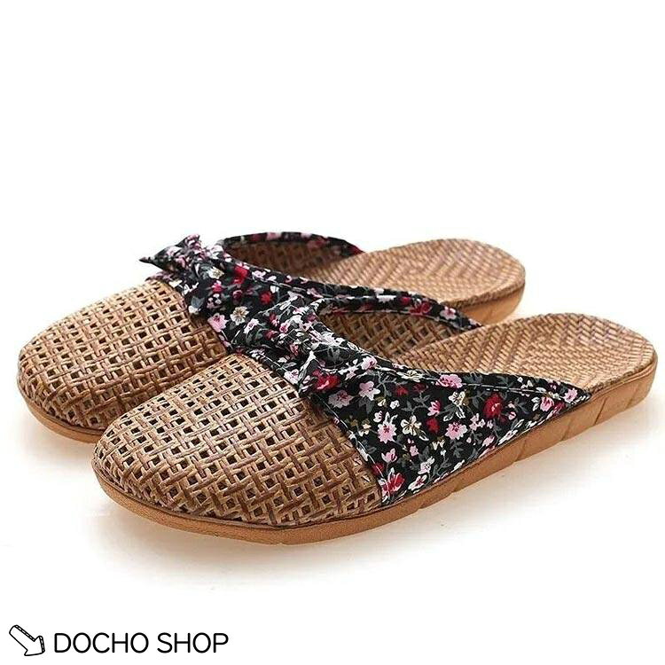 DOCHOSHOP楽天市場店の室内 スリッパ ベランダ サンダル 麻 室内履き 夏用 スリッパ 麻 涼しい サンダル 麻のスリッパ ルームシューズ ナチュラル 北欧風 春夏 来客用｜アングル3