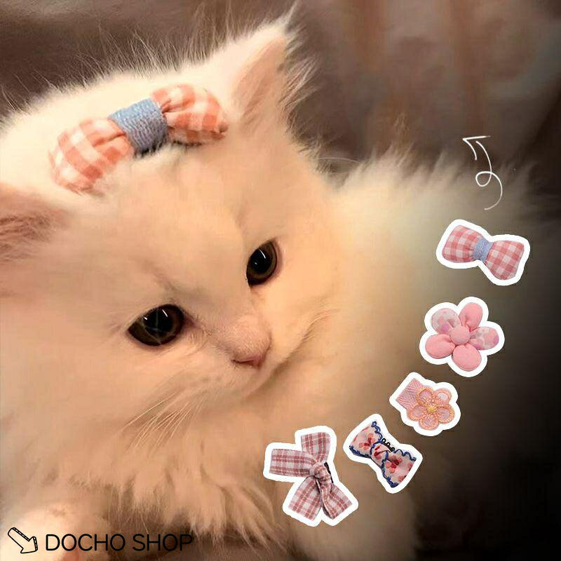 ヘアピン 5個 ペットヘアピン ペットヘアクリップ ペット用ヘアリボン ペット用髪飾り キッズ 犬 猫 蝶結び 髪飾り 髪留め 軽量 可愛い