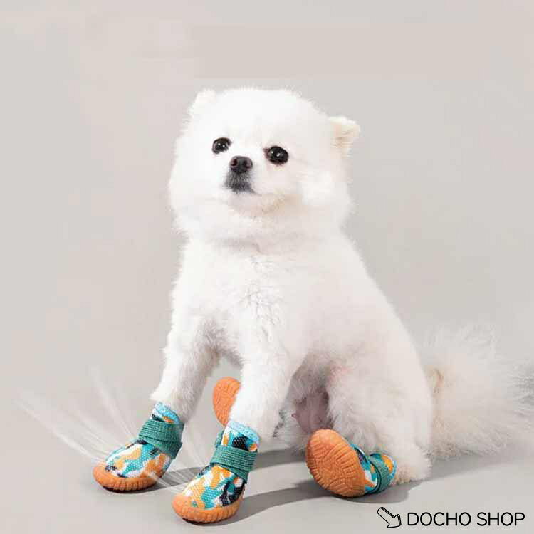 DOCHOSHOP楽天市場店の夏 犬 犬用靴 履かせやすい 散歩 ドッグシューズ 4個セット 春 秋 靴 冬 中型犬 犬の靴 犬用ブーツ ペット用品 犬 汚れ防止 柔らかい ケガ｜アングル2