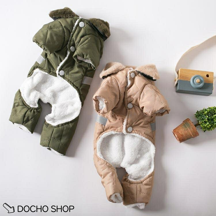 DOCHOSHOP楽天市場店の反射テープ 4脚タイプドッグウエア 大型犬 コート 犬 ジャケット 冬 リード穴付き ペット 背中開き 新年 小中型犬 保温 防寒 お散歩お出かけ 軽｜アングル3