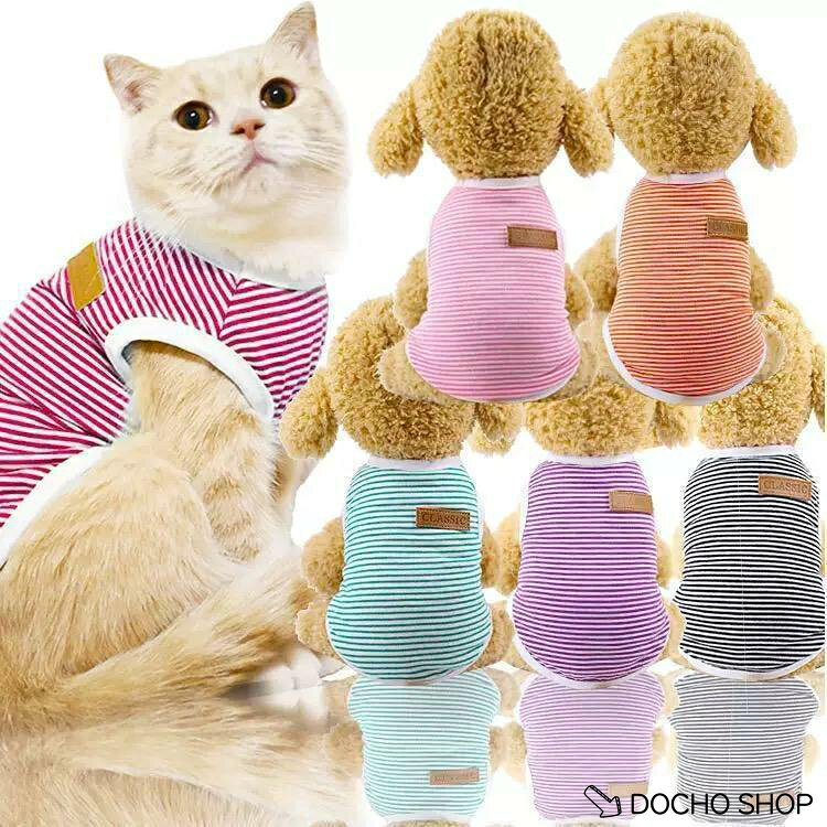 ■商品概要 ・小型?中型用の可愛いデザインの春?夏に適なお洋服です!! ・通気性・吸湿性に優れており、オールシーズン快適に過ごせませす!! ・ストレッチコットンで伸縮性があり着心地抜群、抜け毛対策にもグッド!! ・全国一律となります!! ■商品仕様 個数：1枚入 素材：ポリエステル サイズ ■サイズ　6種類　小型犬/中型犬用 ・XSサイズ…首回り：20-21cm / 胴回り：29-30cm / 適正体重：0.5-1kg ・Sサイズ…首回り：22-23cm / 胴回り：32-33cm / 適正体重：1.5-2kg ・Mサイズ…首回り：24-26cm / 胴回り：35-38cm / 適正体重：2.5-3kg ・Lサイズ…首回り：27-29cm / 胴回り：40-42cm / 適正体重：4.5-6kg ・XLサイズ…首回り：30-32cm / 胴回り：44-47cm / 適正体重：6.5-8kg ・XXLサイズ…首回り：33-35cm / 胴回り：50-52cm / 適正体重：9-12kg ※標記と1?3cm程