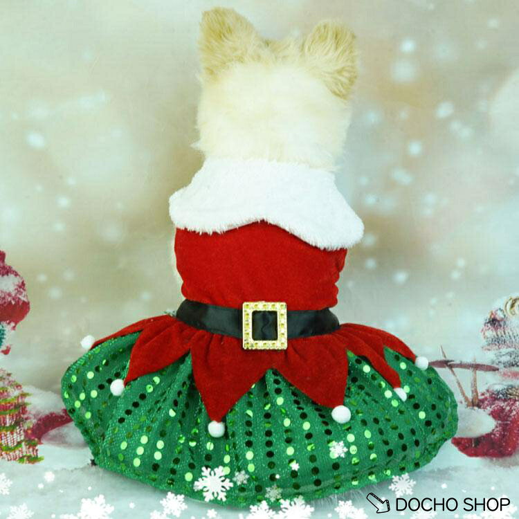 DOCHOSHOP楽天市場店のクリスマス 小型犬 猫服 パーティー お出かけ?犬?服?お散歩 犬服 サンタクロース コスチューム?フリース?アウター 犬の服 犬服 秋?冬 サン｜アングル2