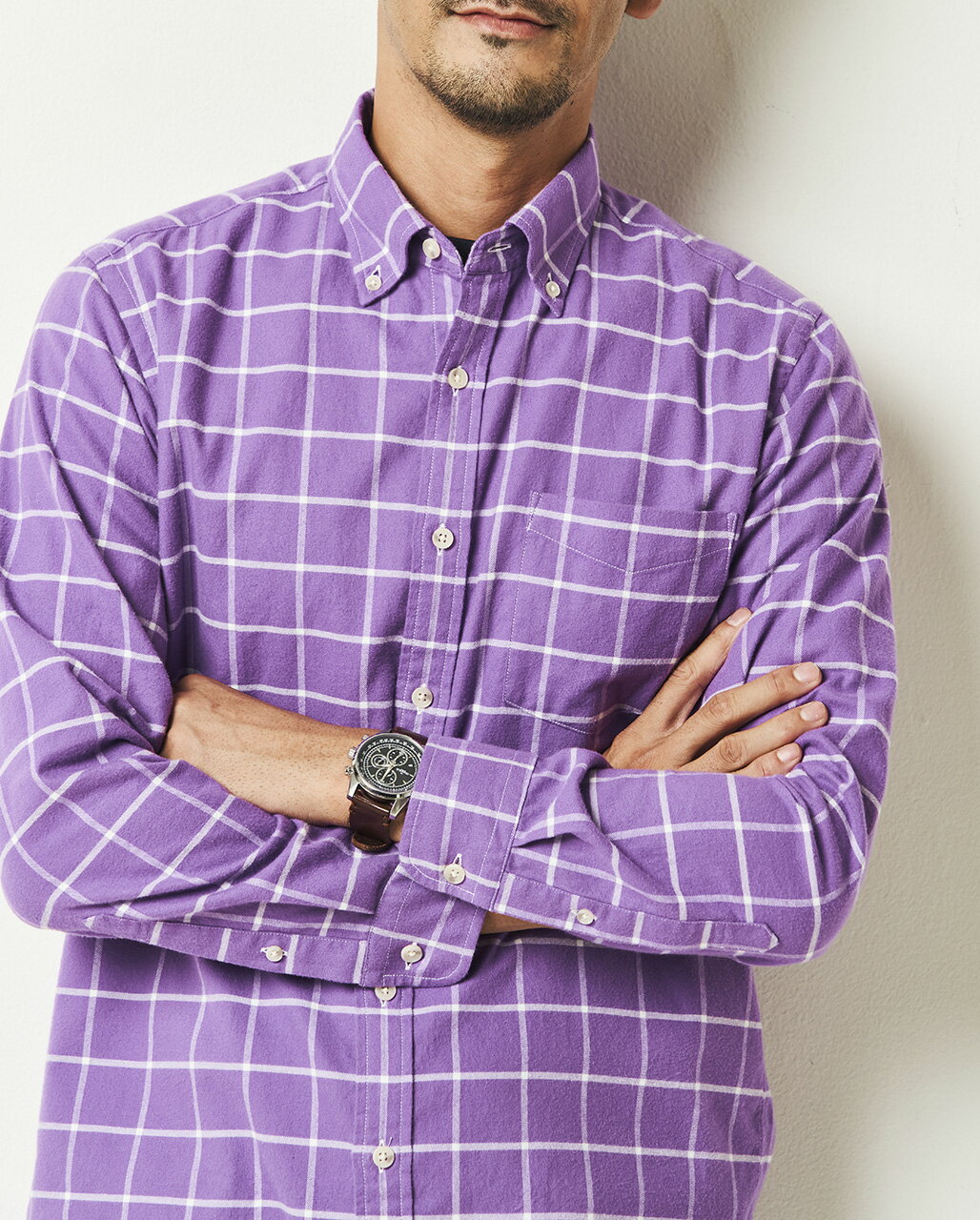 【ドゥクラッセ】 両面起毛 上品フランネルシャツ長袖 メンズ ( S〜XXXL ) 30代 40代 50代 大人、輝く服 【DoCLASSE】