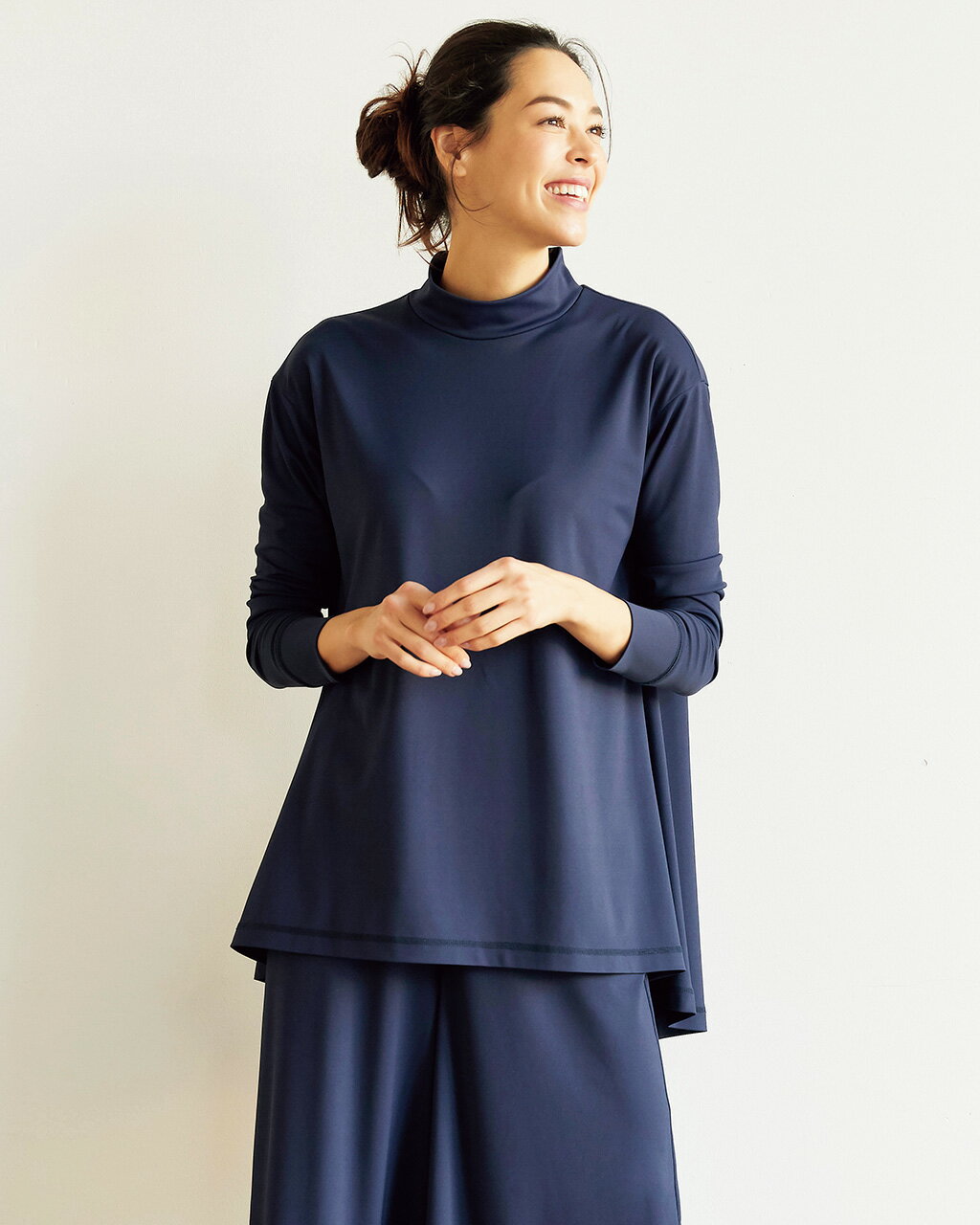 【ドゥクラッセ】 Doアップ ・ ハイネックチュニック レディース ( XS/S～M/L ) 30代 40代 50代 大人、輝く服 【DoCLASSE】