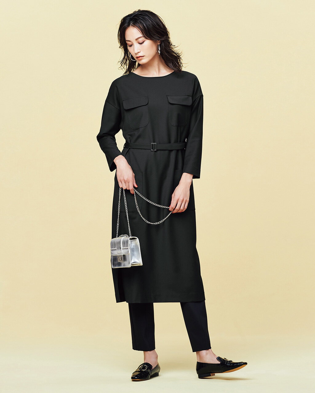 【ドゥクラッセ】 ウールタッチ ・ サキソニーワンピース レディース ( 7〜15 ) 30代 40代 50代 大人、輝く服 【DoCLASSE】