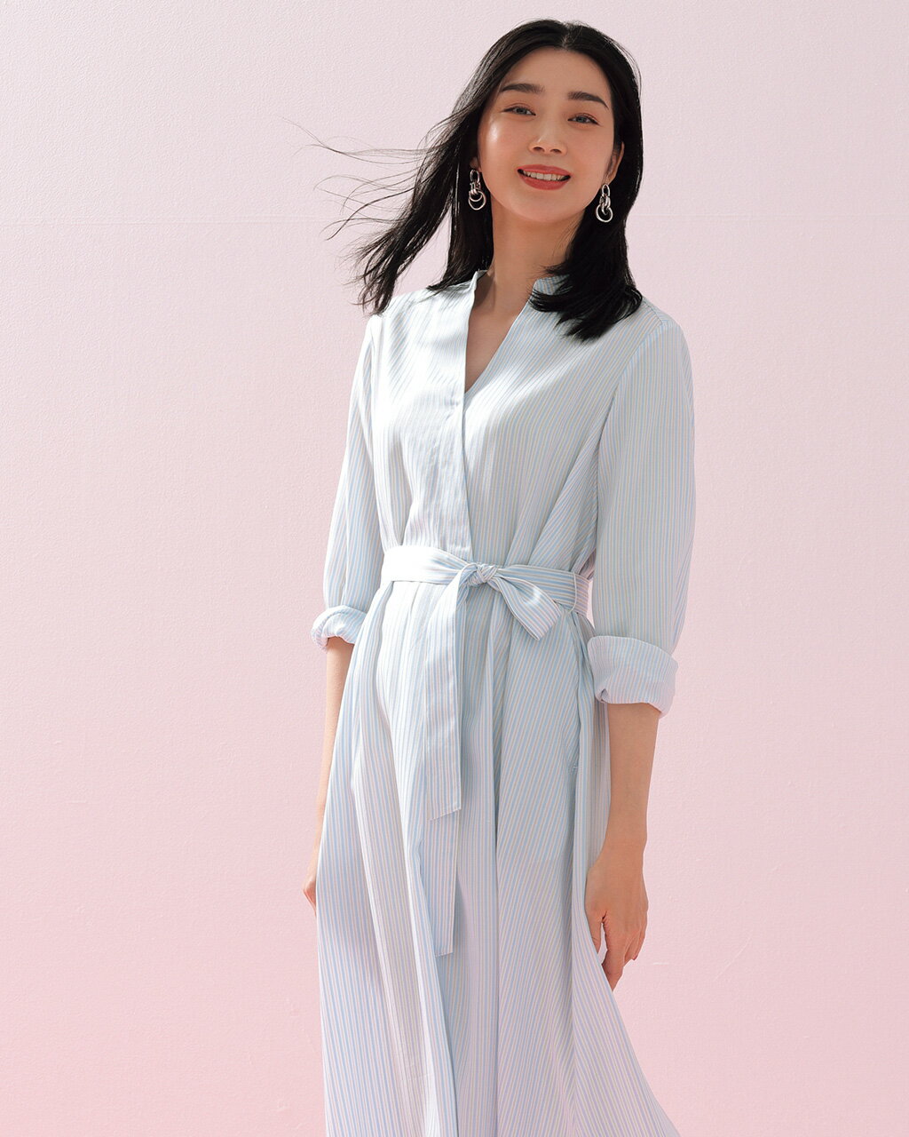 セール24%OFF 【ドゥクラッセ】 ソフトクロス ・ カシュクールシャツワンピース レディース ( 7〜15 ) 30代 40代 50代 大人、輝く服 【DoCLASSE】