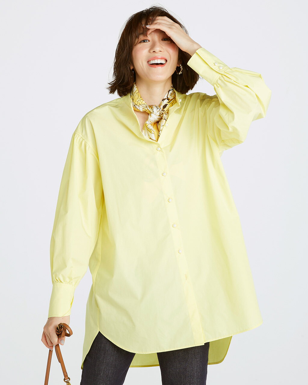 【お買い物マラソンポイント5倍】【ドゥクラッセ】 タイプライター ・ バンドカラーロングシャツ レディース ( 7〜15 ) 30代 40代 50代 大人、輝く服 【DoCLASSE】