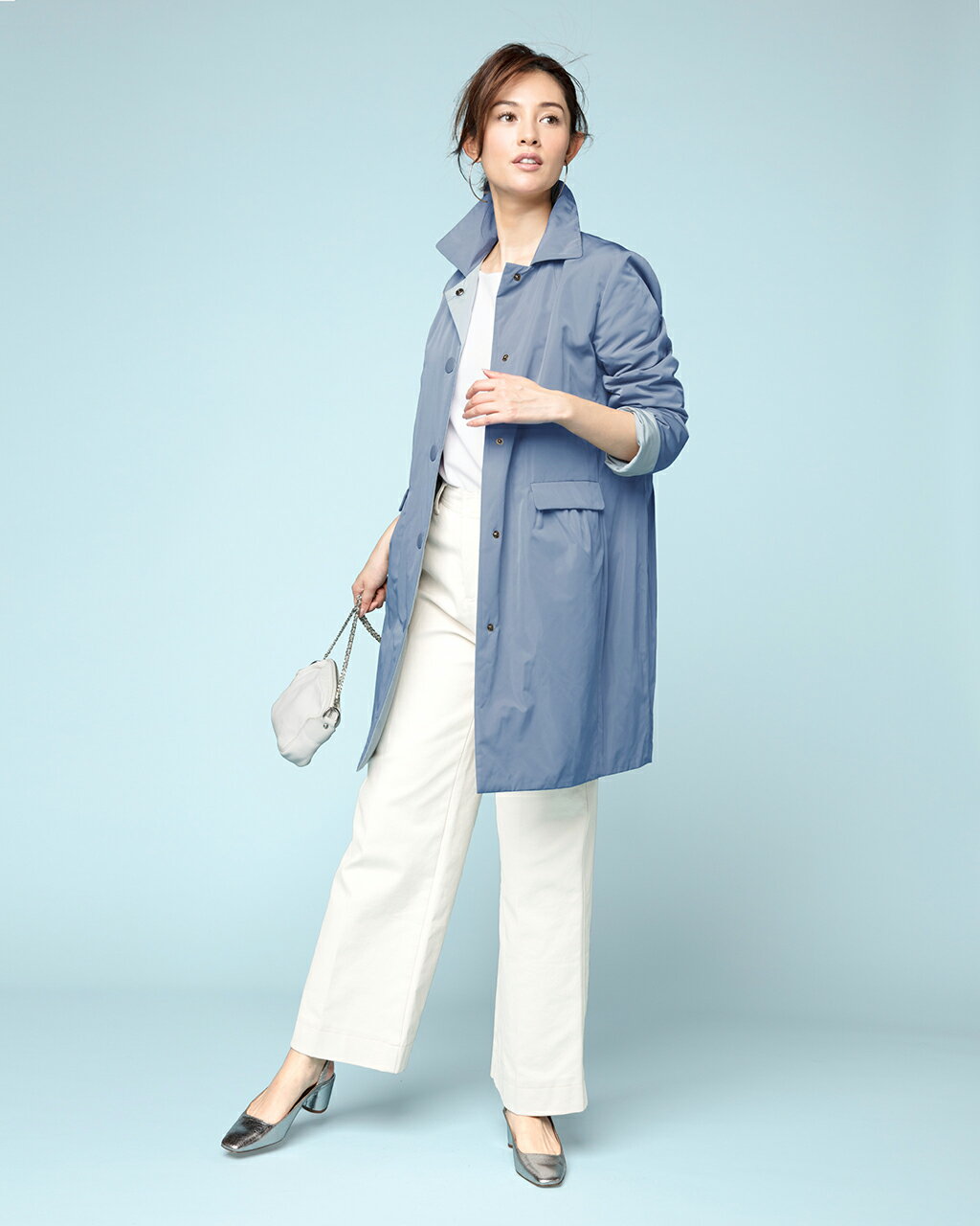 【お買い物マラソンポイント5倍】【ドゥクラッセ】 マジカルサーモ ・ リバーステンカラーコート レディース ( S〜XXL ) 30代 40代 50代 大人、輝く服 【DoCLASSE】