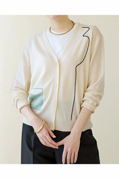 【ドゥクラッセ】 ジャカード編み・デザインカーディガン レディース ( S～XXL ) 30代 40代 50代 大人、輝く服 【DoCLASSE】