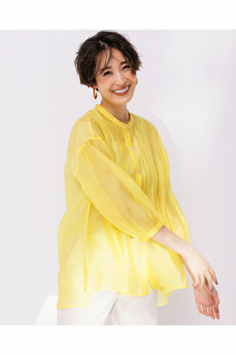 【ドゥクラッセ】 シアークロス・ピンタックブラウス レディース ( 7〜15 ) 30代 40代 50代 大人、輝く服 【DoCLASSE】