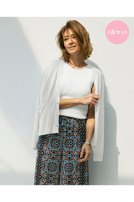 樂天商城 - セール31%OFF 【ドゥクラッセ】 トップス シアーニット・インナー付きアンサンブル レディース ( S〜XL ) 30代 40代 50代 大人、輝く服 【DoCLASSE】