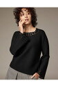 【ドゥクラッセ】 総針編み・アイレットセーター レディース ( S〜XL ) 30代 40代 50代 大人、輝く服 【DoCLASSE】