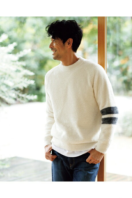【ドゥクラッセ】 Nukle・MENS配色ラインハイネック メンズ ( M～L ) 30代 40代 50代 大人、輝く服 【DoCLASSE】