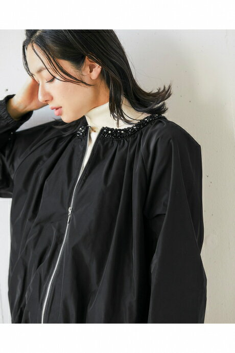 【ドゥクラッセ】 ビジュートリム・タフタブルゾン レディース ( 7～15 ) 30代 40代 50代 大人、輝く服 【DoCLASSE】